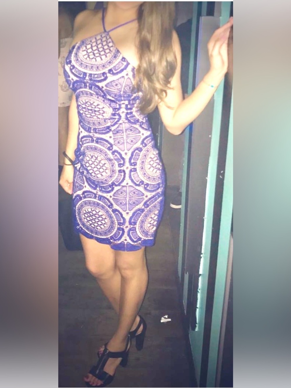 B. Darlin Royal Blue Lace Bodycon Dress – Size 1/2 (XS/S)